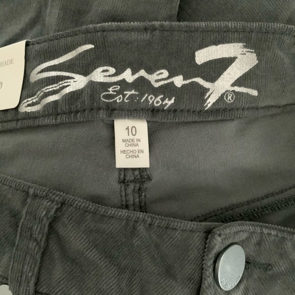 Seven7 Corduroy Pants Grey Ultra High Rise Skinny 10 - Picture 3 of 8